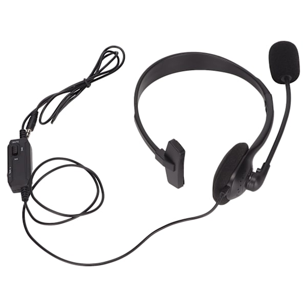 S480 Telefon Headset 3,5 mm Stik Støjreduktion Justerbar Enkelt Øre Kundeservice Headset til Computere Sort