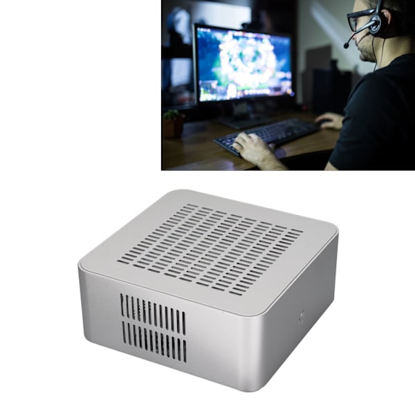 Skrivebordscomputer Kabinet God Varmeafledning Eksklusiv Kompakt Mini HTPC Kabinet til Hjemmevideokomputer