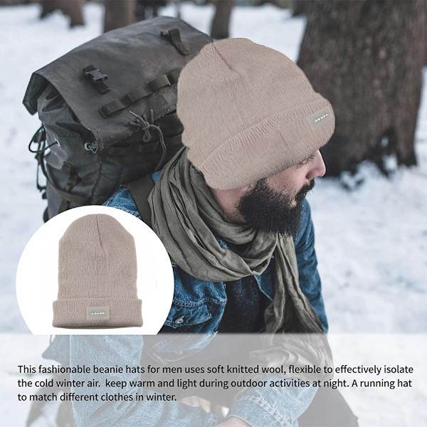 LED bjergbestigning camping hat lysende strikkehat varm uld h