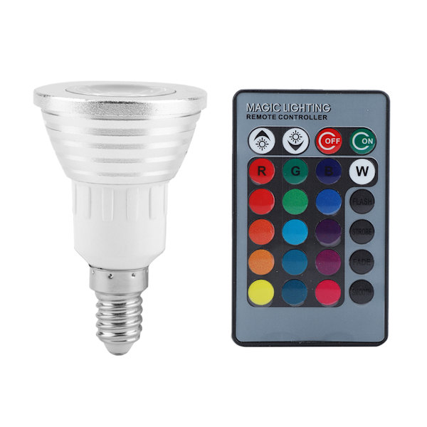 RGB-3S 3W RGB 16 Färg LED Ljus Färgväxlande Glödlampa 85-265V Med Fjärrkontroll E14