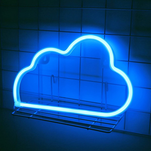 Cloud Neonskyltar, USB laddning/batteri LED Neonljus för fest Blue