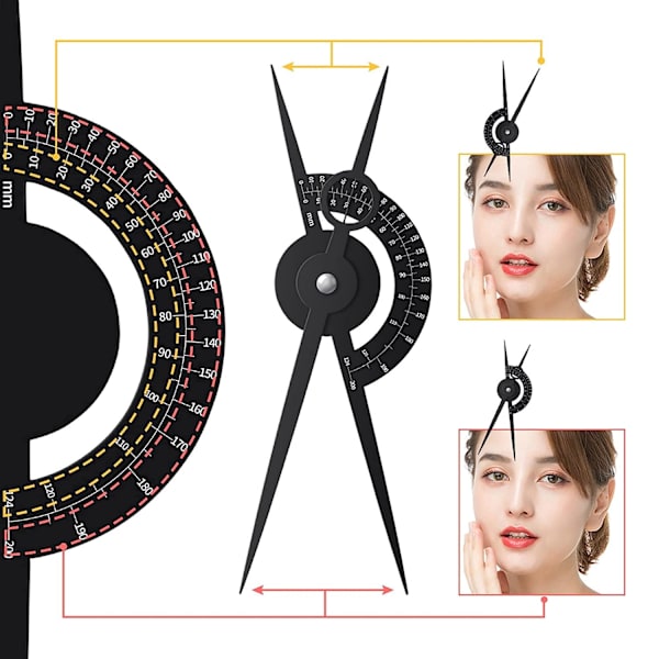 Ögonbryns Golden Ratio Caliper Stencil Ruler Makeup Mått