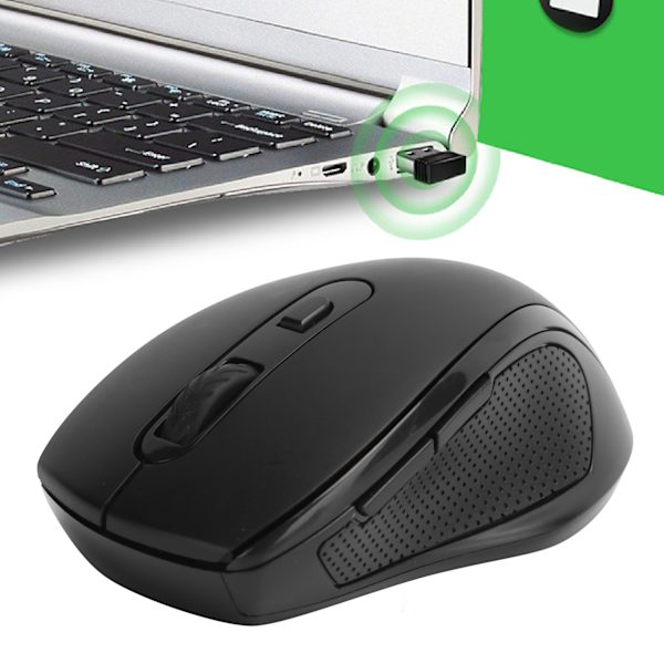 Trådlös mus 2.4Ghz Kontor/Gaming Ergonomisk möss Notebook Datortillbehör Svart