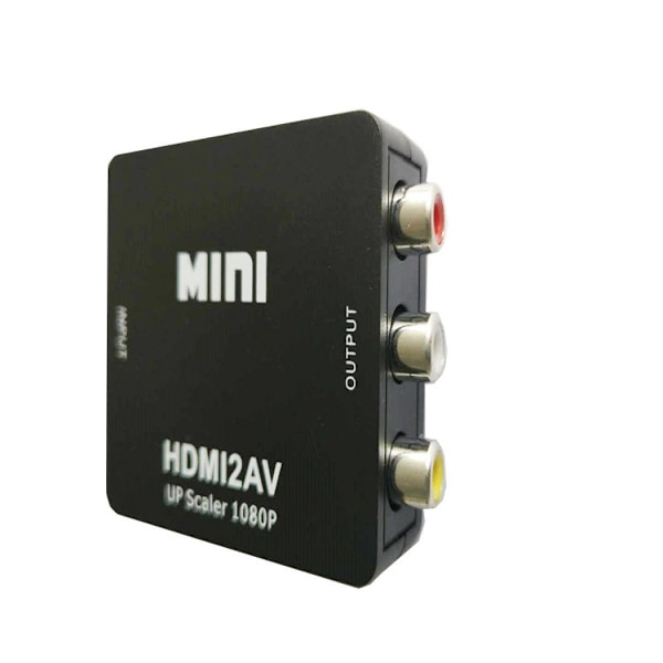 HDMI till AV-omvandlare, HDMI till RCA, HDMI till AV, 1080P HDMI till 3RCA CVBS AV-kompositvideo-ljudomvandlaradapter stöder PAL/NTSC med USB-laddning