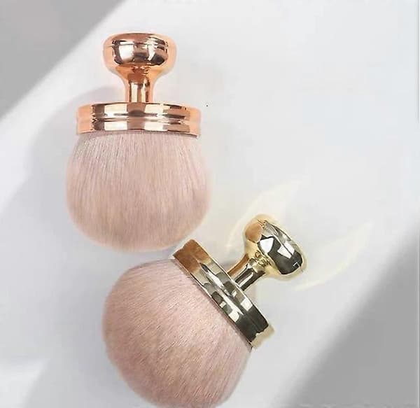 Makeupbørster, Makeupbørste Ansigt Blush Stor Hoved Pudderbørste Svamp GOLD