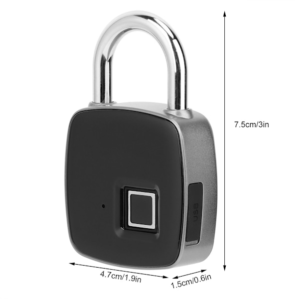 Säkert och bekvämt fingeravtryckslås, IP65 vattentät design säkerställer skydd för dina värdesaker, automatiskt lås när batterinivån är låg