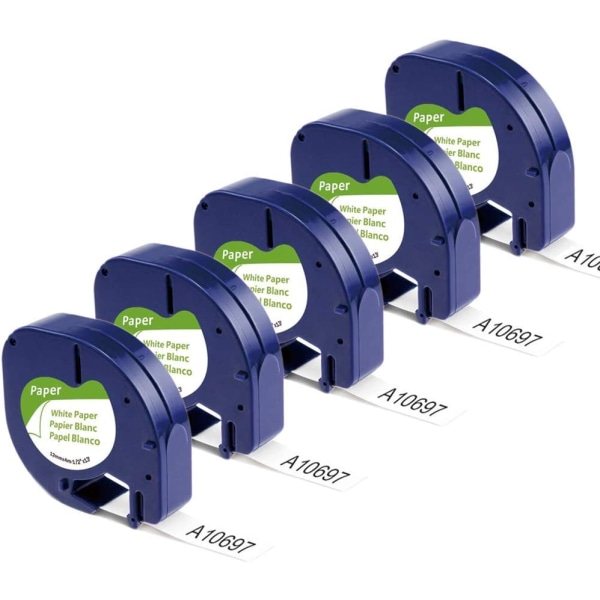 Kompatibel udskiftning af etikettape til DYMO Letratag-refill 91330 10697 Selvklæbende papir LT-tape til DYMO LetraTag Plus LT-100T LT-100H QX50-etiket