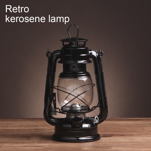 Nostalgisk Retro Iron Art Fotogenlampa Ornament black