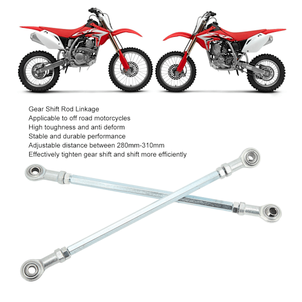 8mm Gearskifte Stangforbindelse Justerbar Længde Skiftearm Forbindelse 280mm‑310mm Passer til Dirt Bike