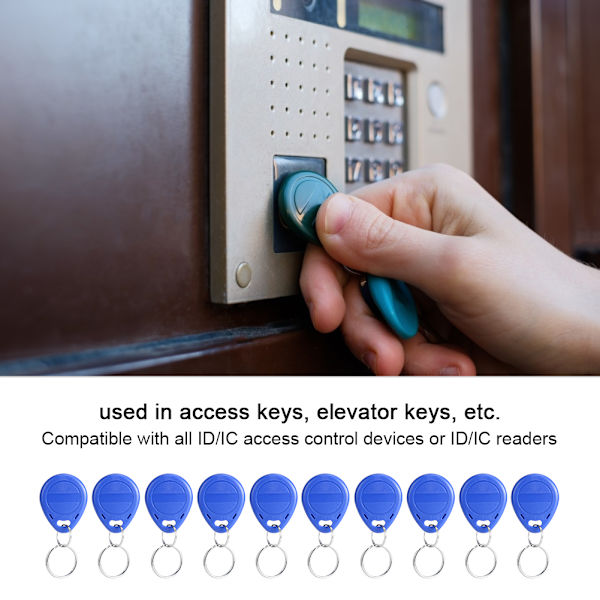 50 st 125KHz Access Control RFID EM4100 Kort Tag Token Nyckelring Nyckelbricka ID