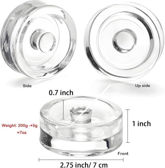 2-pack Glass Fermentation Weights - With Easy-to-Handle Handles - Suitable for Wide Mouth Jars, Canning Jars, Fermentation Kits,