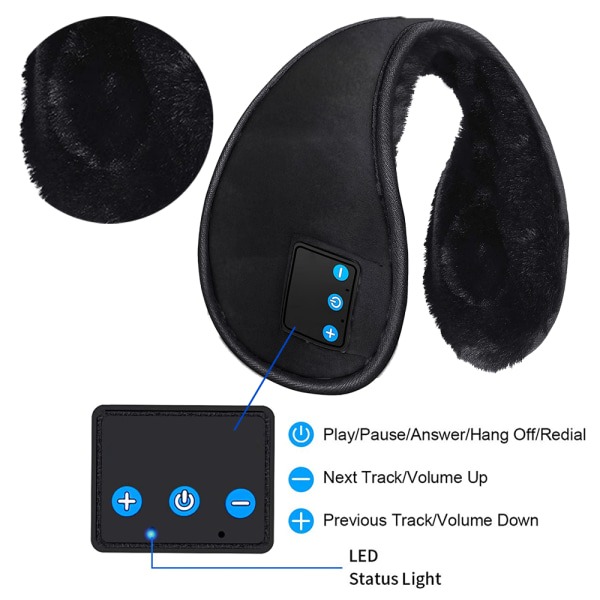 Multifunktionelle musik sportshøreværner Bluetooth ørevarmere