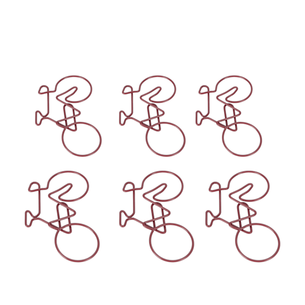 100 stk. Papirclips Multifunktionelle Søde Cykelform Elektropletningsproces Mini Metal Papirclips til Hjem Skole Kontor