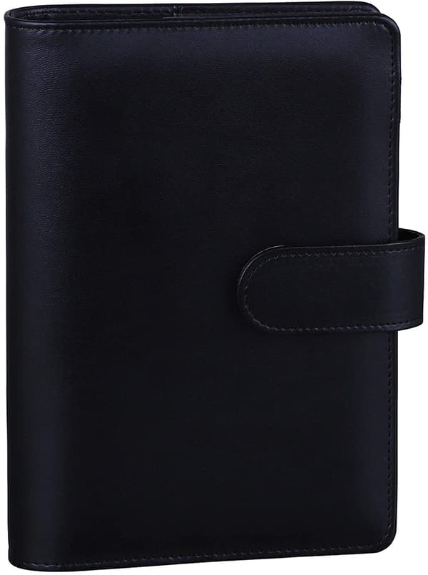 A6 PU læder notesbog-bind Genopfyldelig 6-rings bind til A6