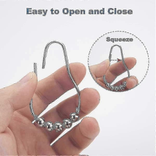 Duschdraperikrokar Ringar, Metall Duschdraperikrokar Ringar 12st-Bra Chrome