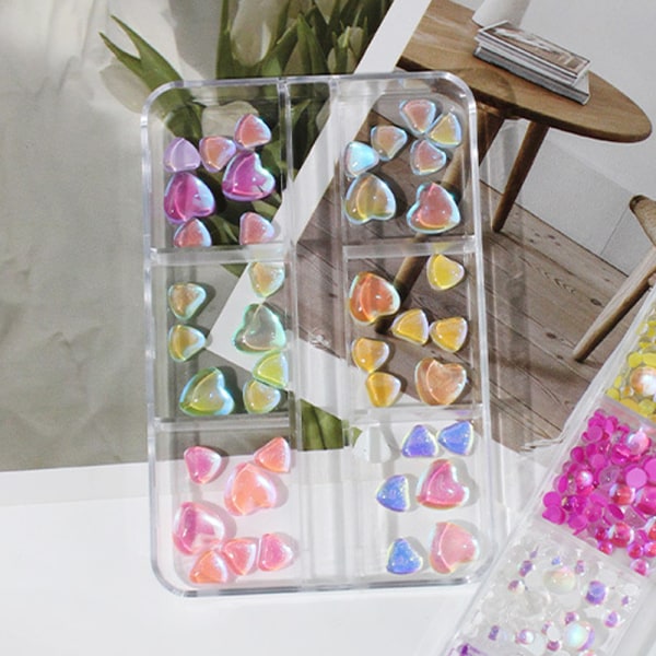 3D Candy Color Glass Beads Nail Art Tilbehør Havfrue Krystal