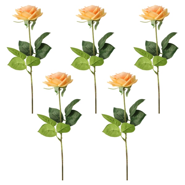 5stk Falske Roser Kunstige Blomster Lange Stængler Buket til
