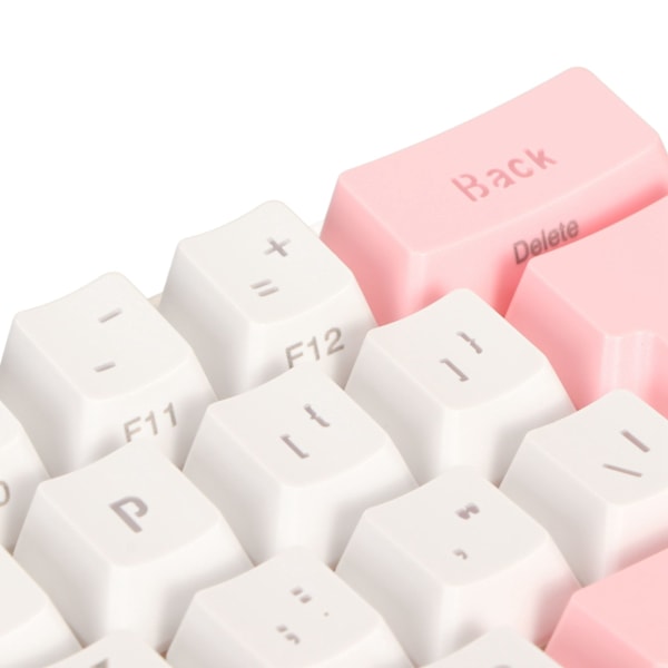 60% Trådbundet speltangentbord RGB Mini-tangentbord Imiterad mekanisk teknik Kompakt 61-tangenters tangentbord för spelare Skrivare Rosa Vit