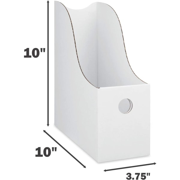 Hvit magasinholder - (2-pakning), robust magasin i papp