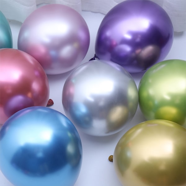 Chrome Metallic Ballonger 50 stk 12 tommers tykke lateksballonger for