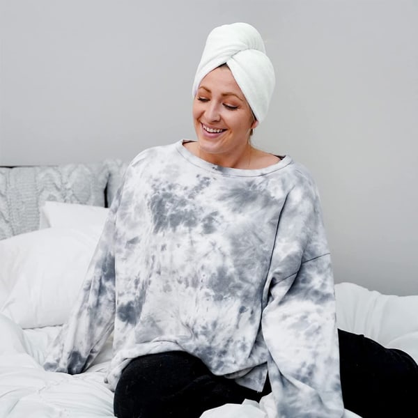 Hårhandduksinpackning Snabbtorkande, Absorberande turbanhuvudinpackning för kvinnor w White