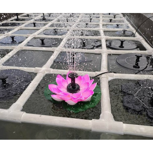Solcelledrevne springvand til fuglebad, flydende springvand til have, swimmingpool, indendørs lotusvandfald vandspringvand - ROSE PAGNE