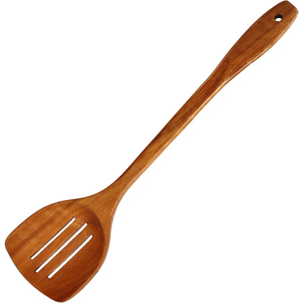 Slev med hål i trä Slev med långt handtag för matlagning