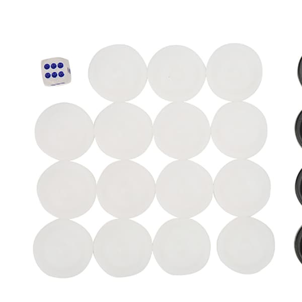 22mm Plast Svart Vit Backgammon Brickor Chips Set Barn Leksak
