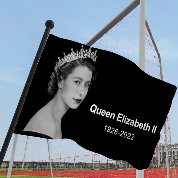 Hennes Majestäts flagga, minnesmärke över Storbritanniens drottning