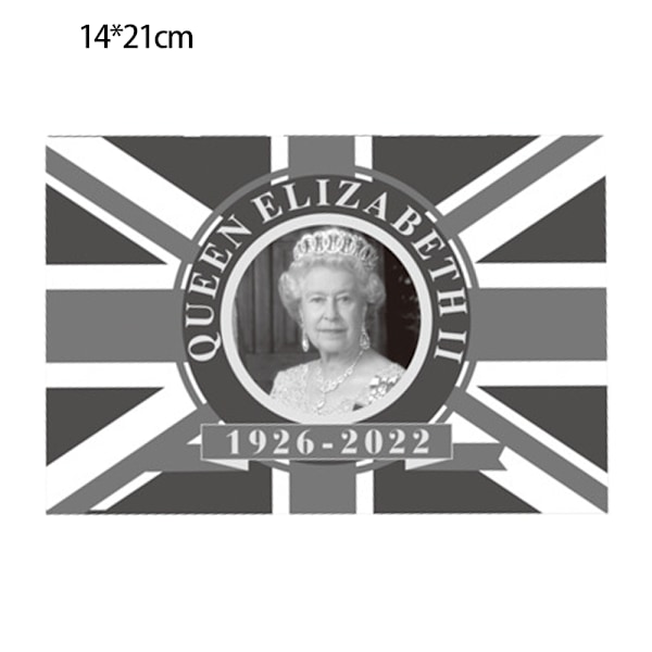 Drottning Elizabeth II handviftande flagga 14cm x 21cm Mini Hand Held F