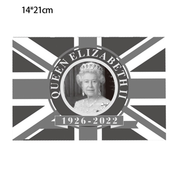 Kuningatar Elisabet II käsin heiluttava lippu 14cm x 21cm Mini Hand Held F