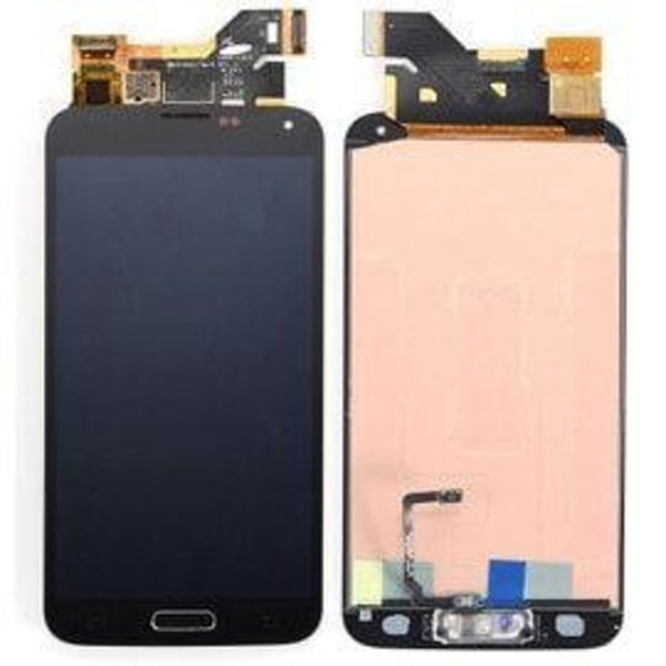 Lcd svart skärm pekskärm glas för Samsung Galaxy S5 I9600 G900f