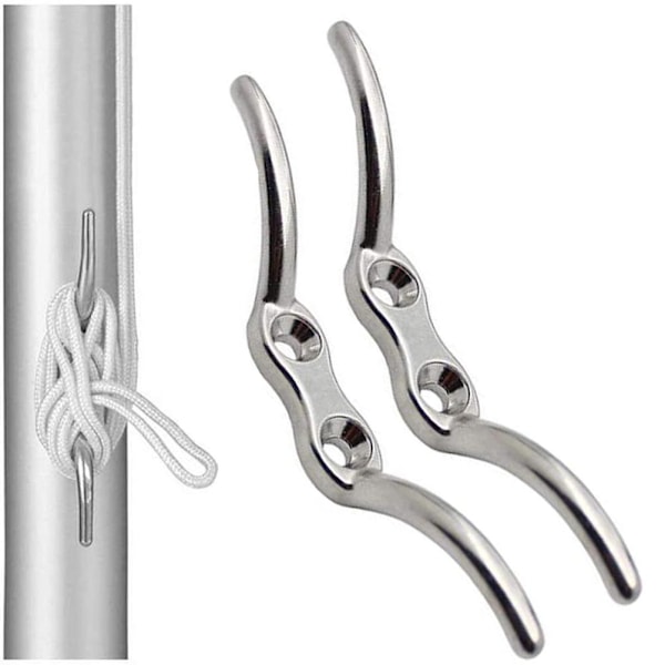 2 st Flagpole Cleat Hook Flagpole Replina Cleat Hook Multifunktionell Hållbar Rostfritt Stål Flagpole Tillbehör