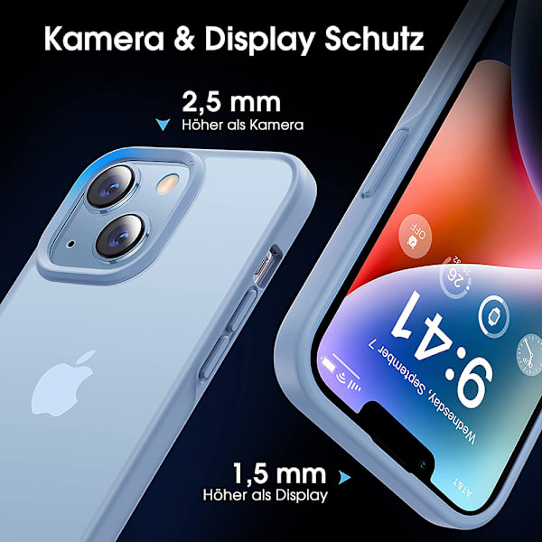 Stötsäkert och reptåligt skyddande skal till iPhone 14 Plus - Blå
