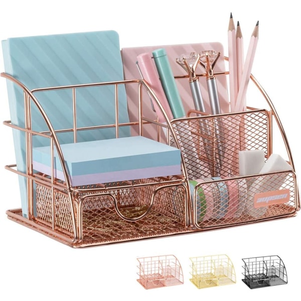 Rose Gold Desk Organizer,Office Supplies Desk Accessories