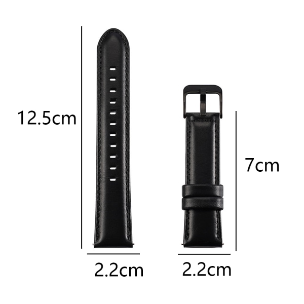 Læderurrem 20mm/22mm kompatibel til Samsung
