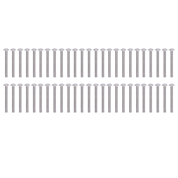 50 st Flangerade Knappskruvar A2‑70 Rostfritt Stål Knapphuvud Socket Caps Bultar KitM3x30mm