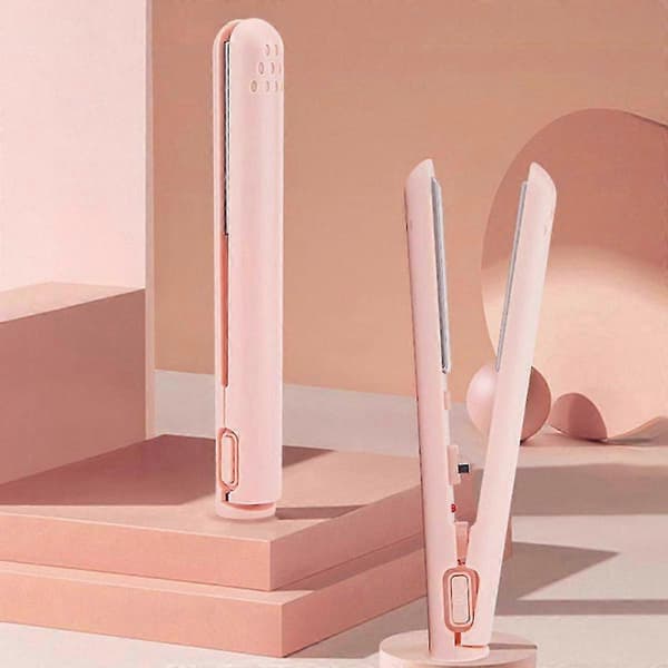 2-i-1 Mini Krøllstav Rettetang Hår Dualglam Mini Dobbelformål Krølltang Pink
