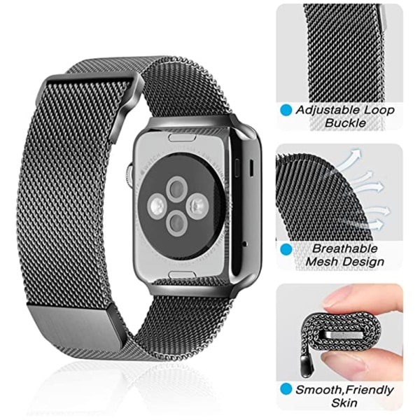 Metallrem kompatibel med Apple Watch-rem 42-45mm