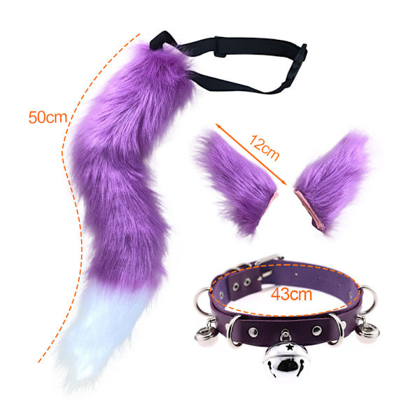 Kattører og hale sett for voksne ører hale sett kunstig pels hale for barn nakke choker Halloween julefest forsyning