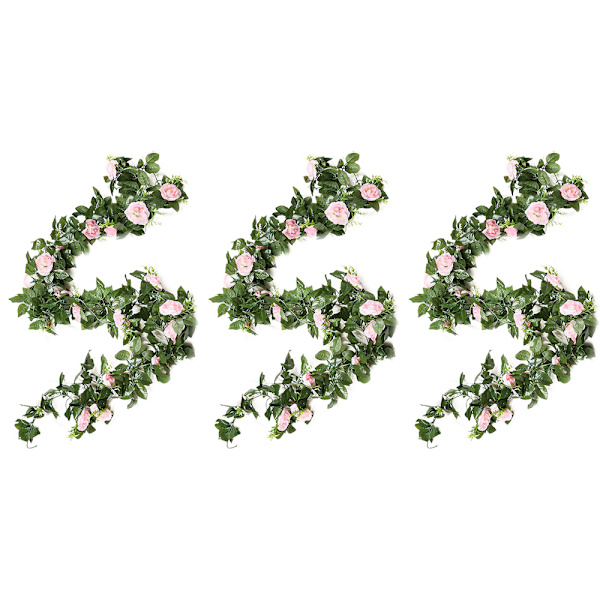 3 stykker kunstige blomsterranker, rosenrattan-dekorationer.
