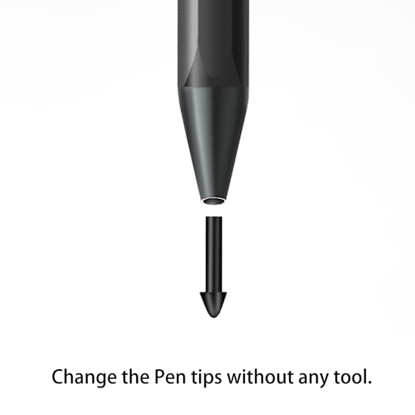 Stylus Penna Magnetisk 4096 Nivåer Tryck Sugfunktion Brett Tillämplig Tablet Kapacitiv Stylus för Surface Svart