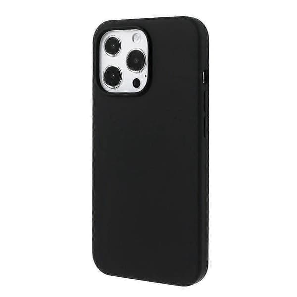For iPhone 14 Pro-deksel Solid silikon støtsikkert telefonbakdeksel[TT] Black