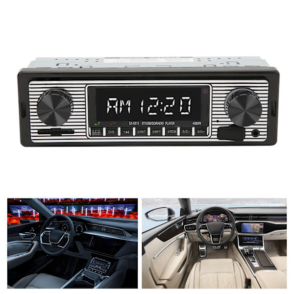 Bilstereo Radio Audiomottagare Multimedia Spelare 92dB 4 Ohm 150‑20000Hz med Fjärrkontroll Universal