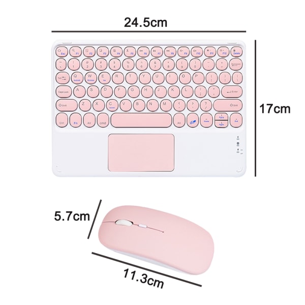 1 sett Bluetooth-tastatur mus med berøringsplate