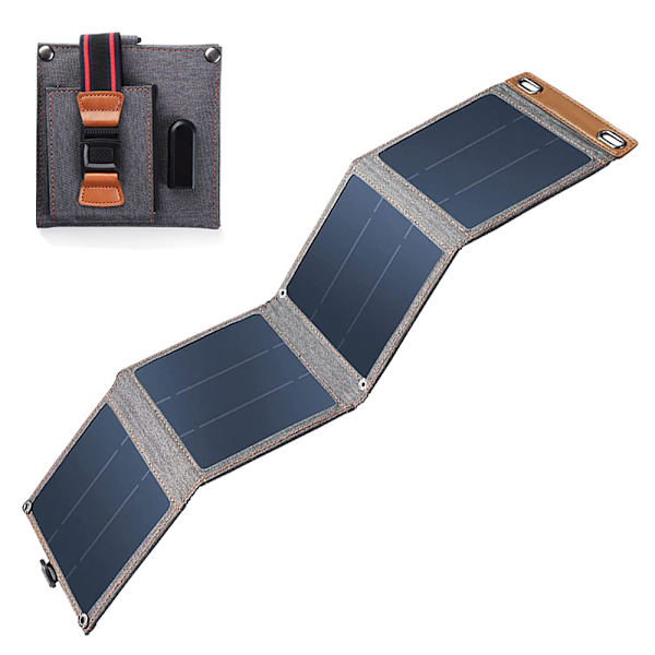 14W solcellsladdare, fickstorlek solpanel 1-port USB &