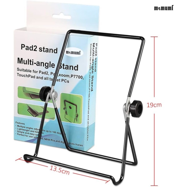 Sammenleggbart nettbrettstativ med flere vinkler, universalt justerbart skrivebordsstativ i metall med 180° rotasjon for iPad 10,2", iPad Pro 11"/12,9" 2020/2018, iPad Air,