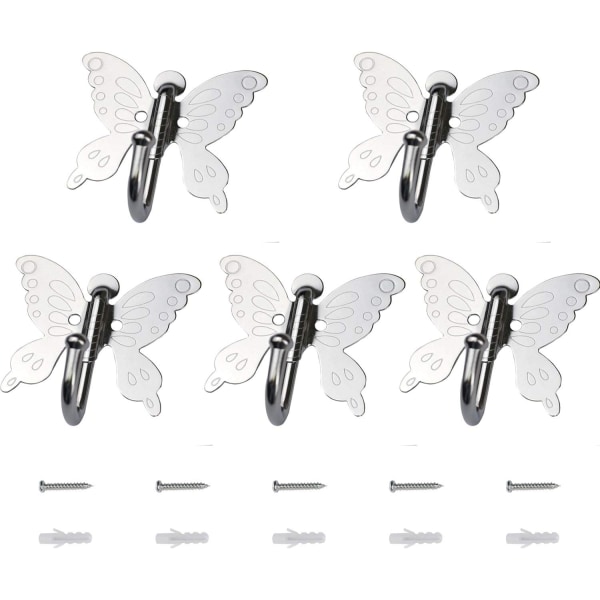 Wall Hooks for Girls Bedroom, 5 Pack Coat Hooks Wall Mounted