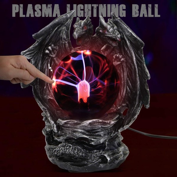 Plasma Ball Lamp Touch Sensitive, Party Magical Electrostatic Red