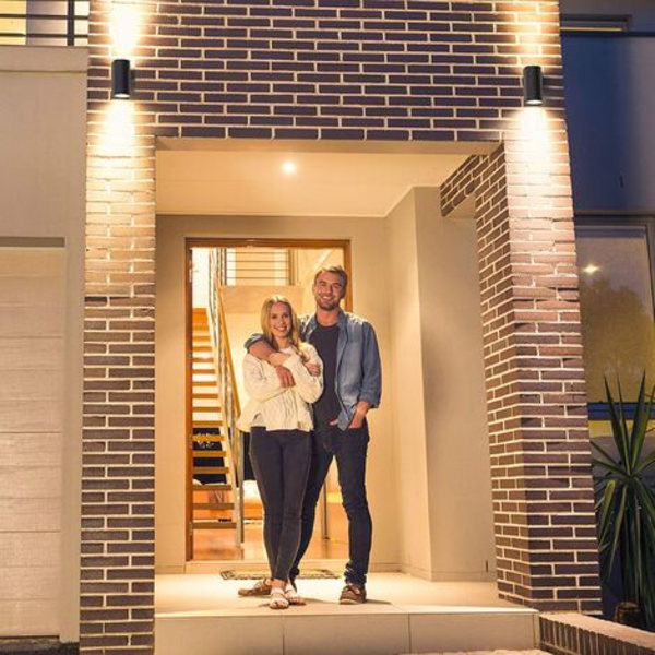 Modern svart LED-vägglampa för inomhus- och utomhusbruk, GU10-väggstrålkastare